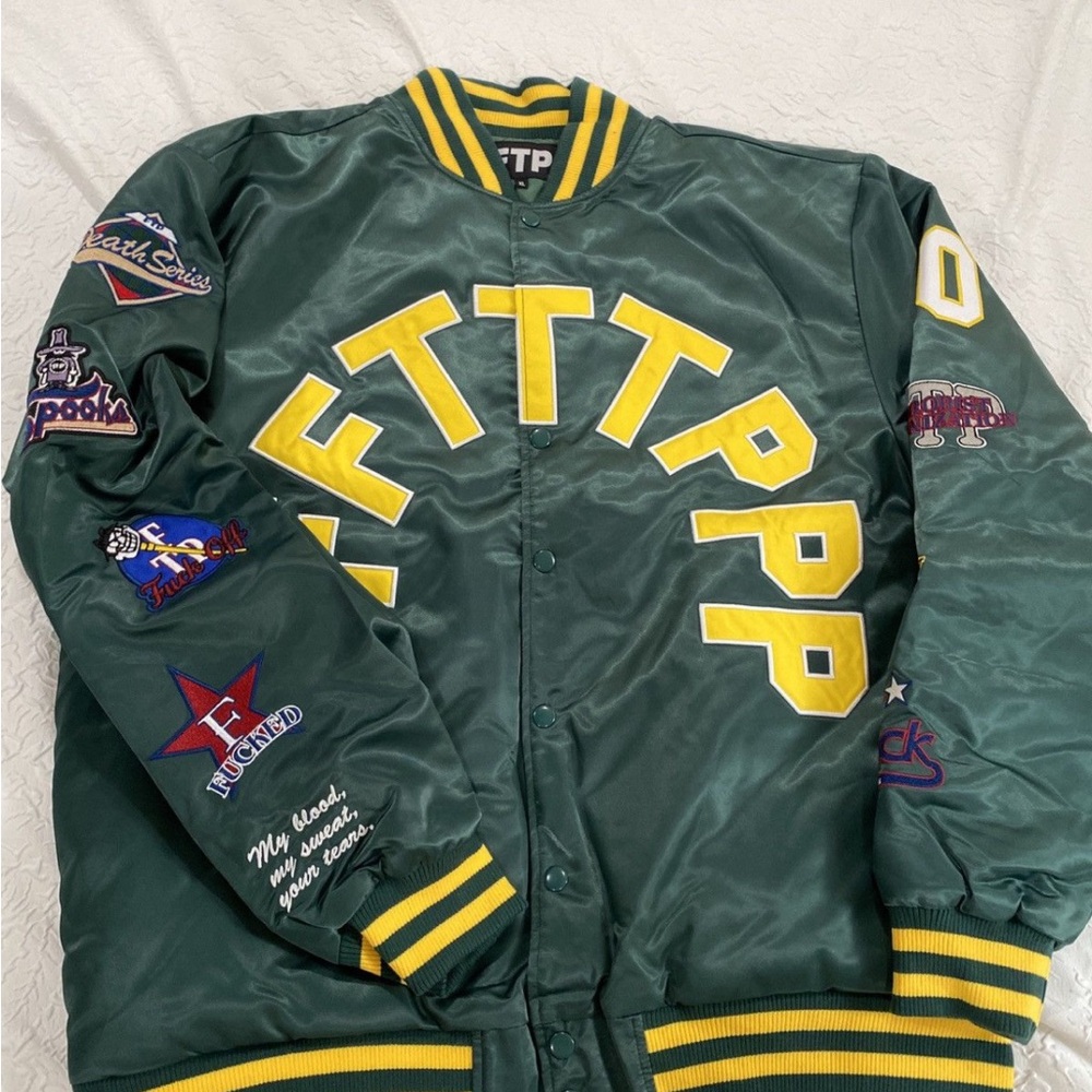 Green Varsity Jacket with Yellow Letters